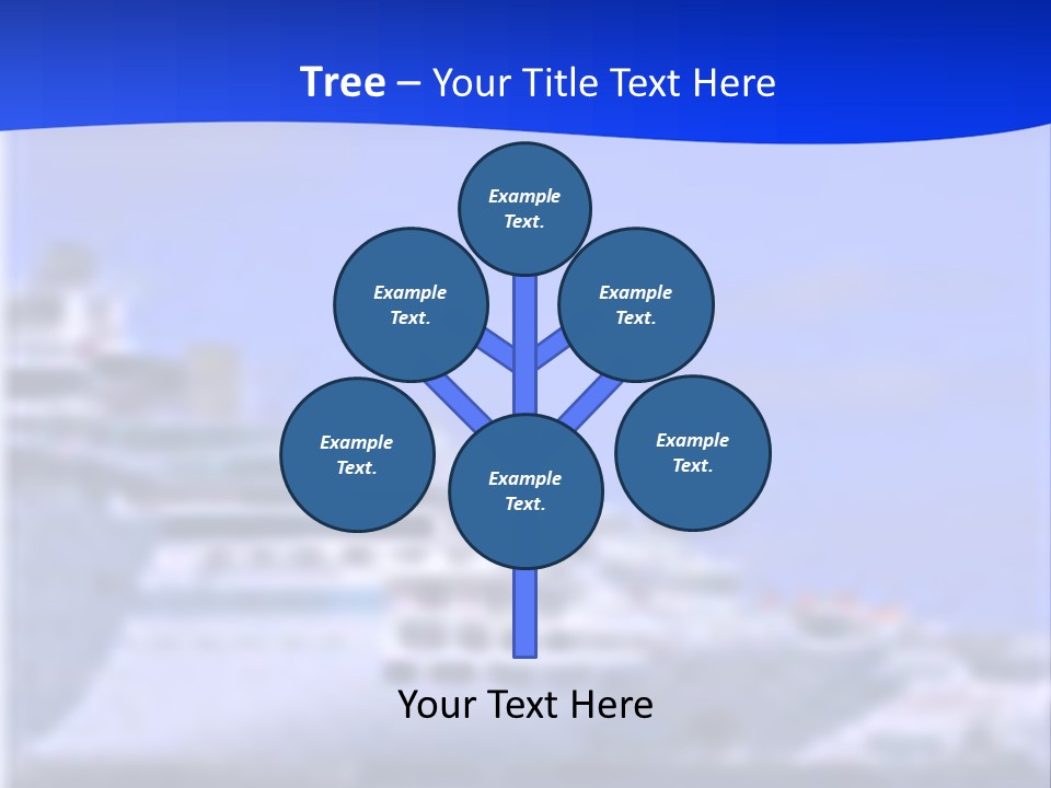 A Cruise Ship In The Water With A Blue Background PowerPoint Template