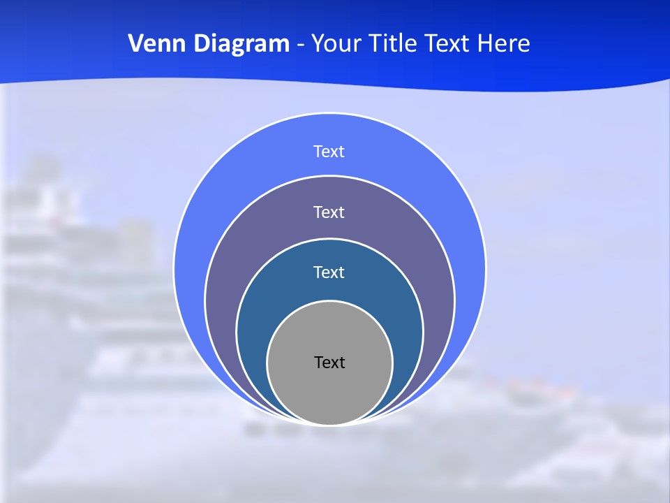 A Cruise Ship In The Water With A Blue Background PowerPoint Template