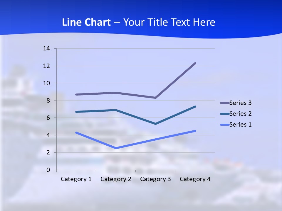 A Cruise Ship In The Water With A Blue Background PowerPoint Template