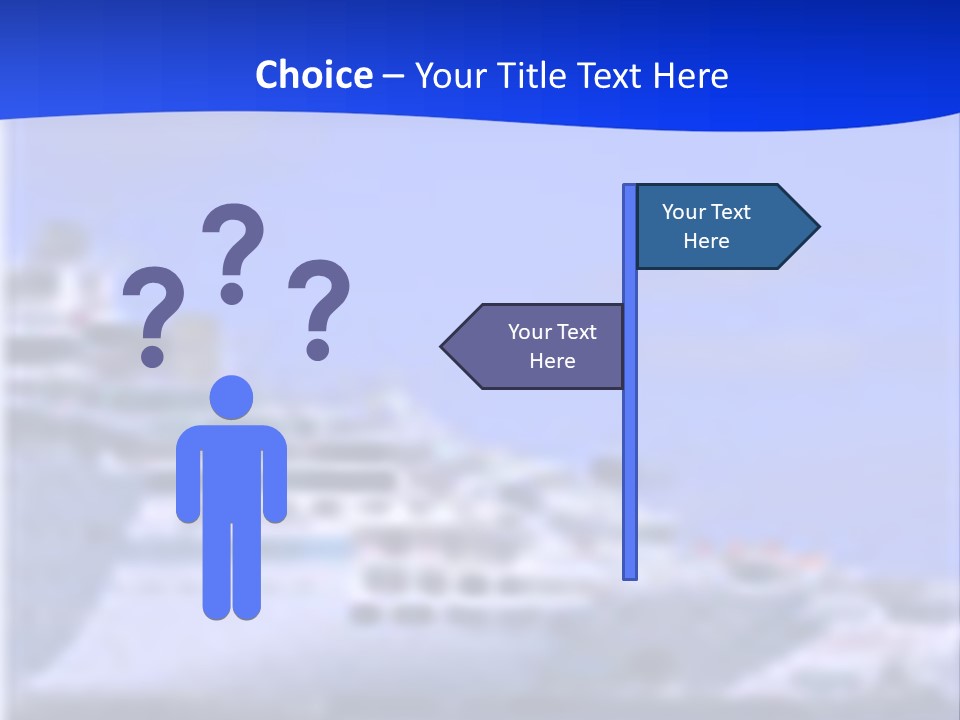 A Cruise Ship In The Water With A Blue Background PowerPoint Template