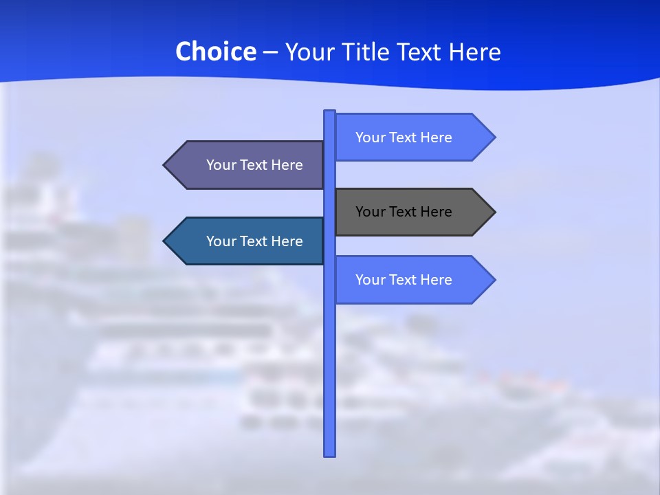 A Cruise Ship In The Water With A Blue Background PowerPoint Template