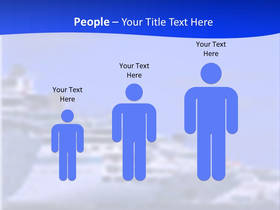 A Cruise Ship In The Water With A Blue Background PowerPoint Template