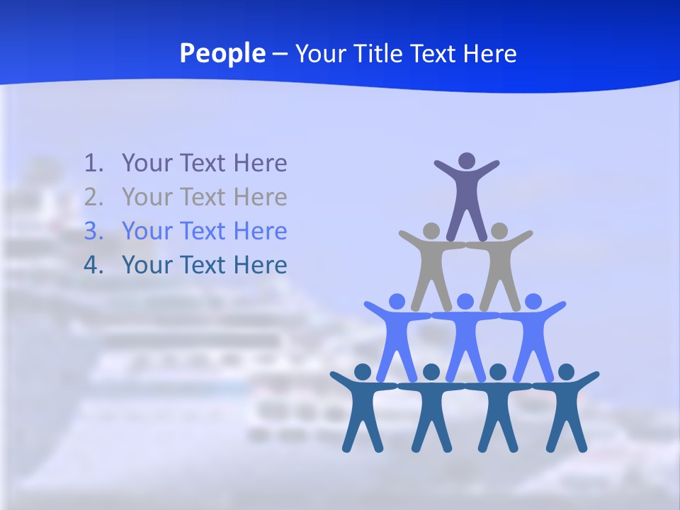 A Cruise Ship In The Water With A Blue Background PowerPoint Template