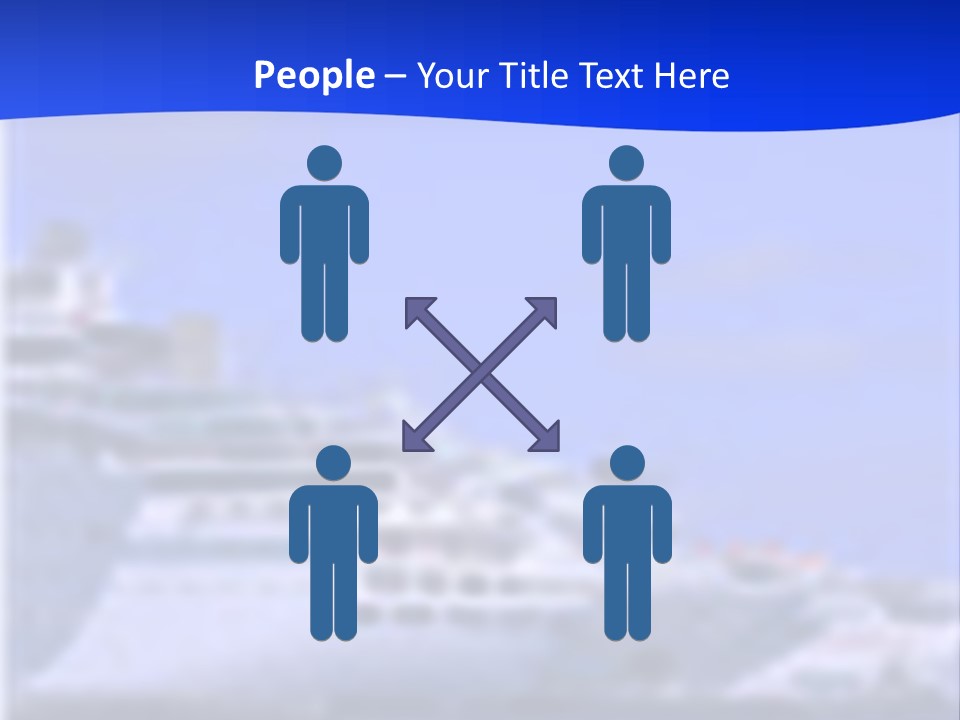A Cruise Ship In The Water With A Blue Background PowerPoint Template