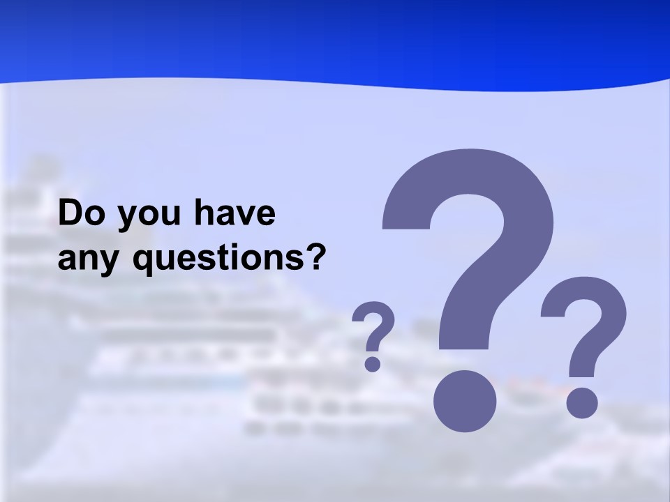 A Cruise Ship In The Water With A Blue Background PowerPoint Template