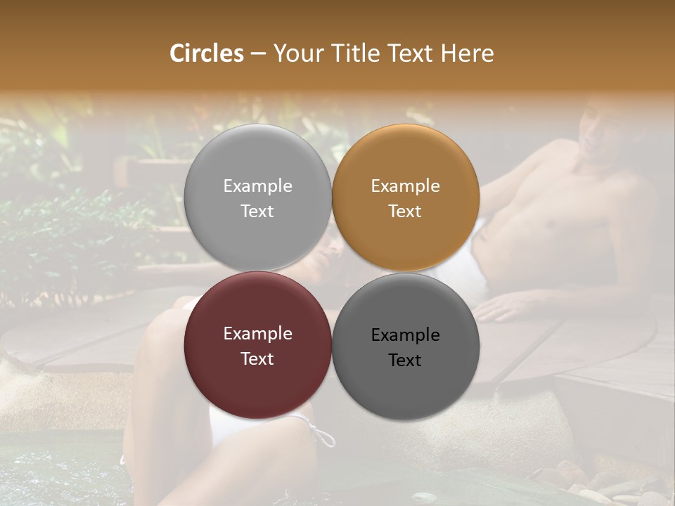 A Young Attractive Couple Lying By A Jacuzzi In Tropical Setting PowerPoint Template