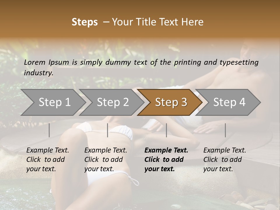 A Young Attractive Couple Lying By A Jacuzzi In Tropical Setting PowerPoint Template