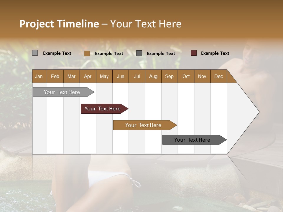 A Young Attractive Couple Lying By A Jacuzzi In Tropical Setting PowerPoint Template