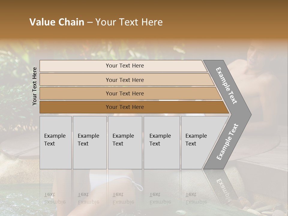 A Young Attractive Couple Lying By A Jacuzzi In Tropical Setting PowerPoint Template