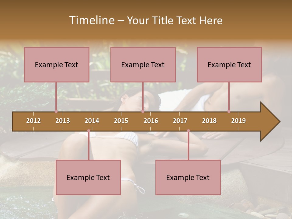 A Young Attractive Couple Lying By A Jacuzzi In Tropical Setting PowerPoint Template