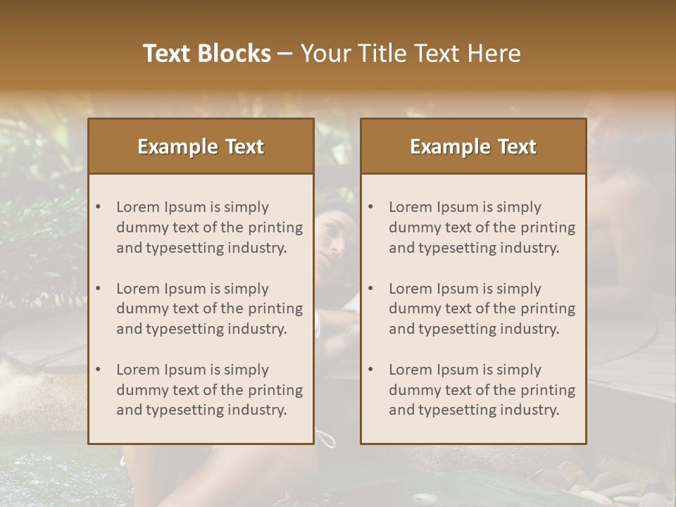 A Young Attractive Couple Lying By A Jacuzzi In Tropical Setting PowerPoint Template