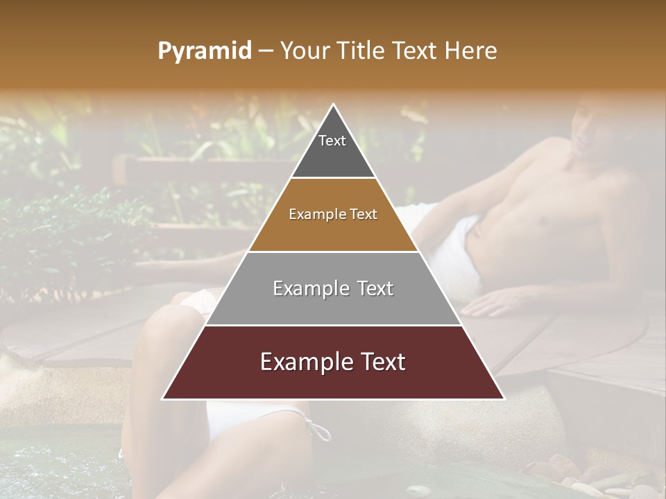 A Young Attractive Couple Lying By A Jacuzzi In Tropical Setting PowerPoint Template