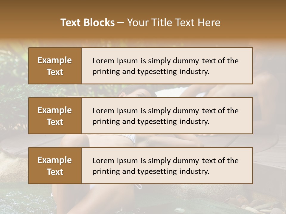 A Young Attractive Couple Lying By A Jacuzzi In Tropical Setting PowerPoint Template