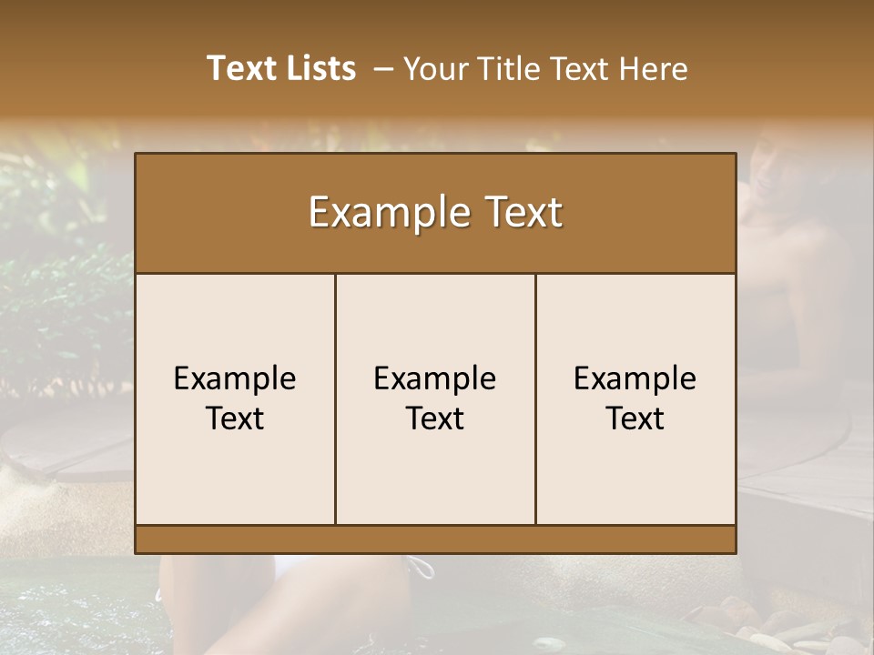 A Young Attractive Couple Lying By A Jacuzzi In Tropical Setting PowerPoint Template
