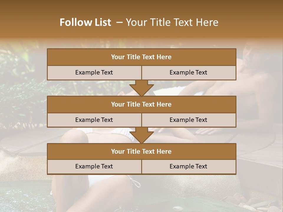 A Young Attractive Couple Lying By A Jacuzzi In Tropical Setting PowerPoint Template