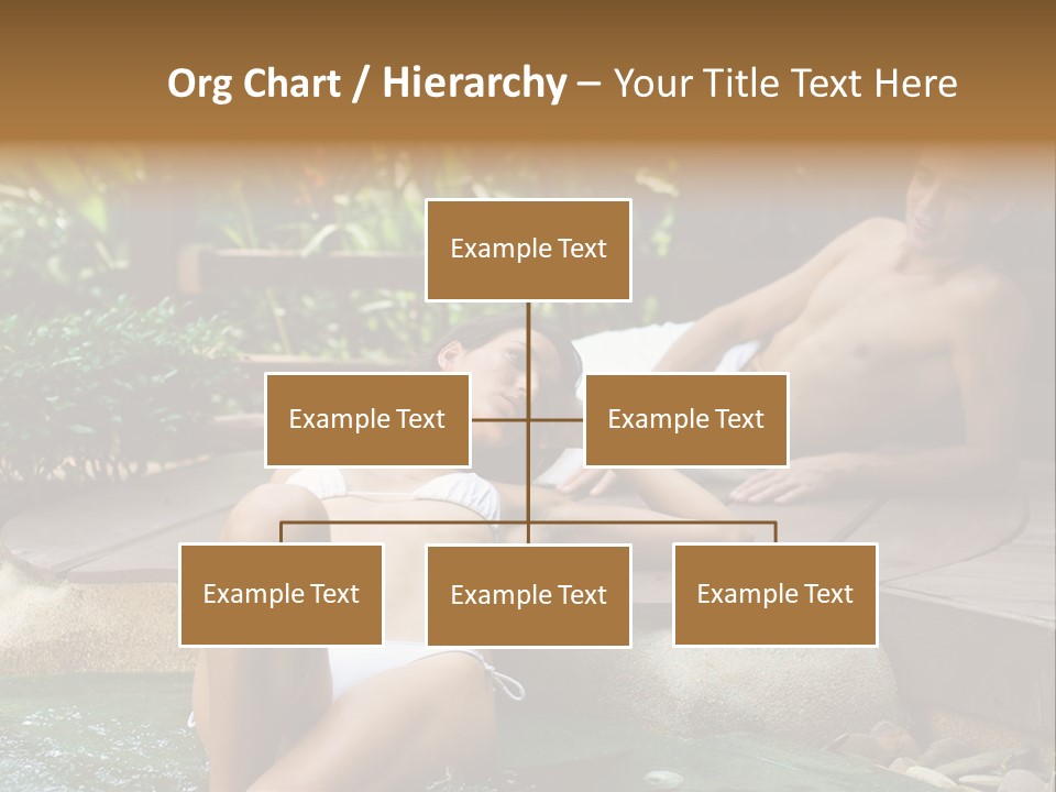 A Young Attractive Couple Lying By A Jacuzzi In Tropical Setting PowerPoint Template