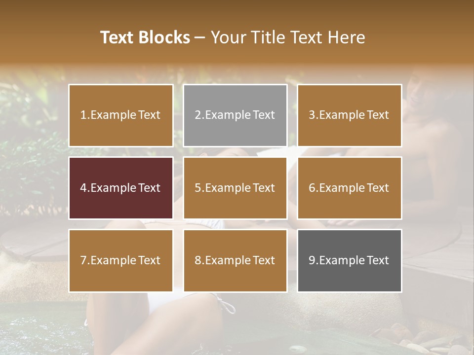 A Young Attractive Couple Lying By A Jacuzzi In Tropical Setting PowerPoint Template