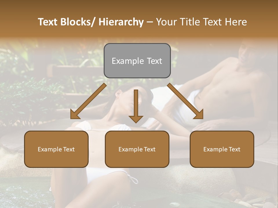 A Young Attractive Couple Lying By A Jacuzzi In Tropical Setting PowerPoint Template