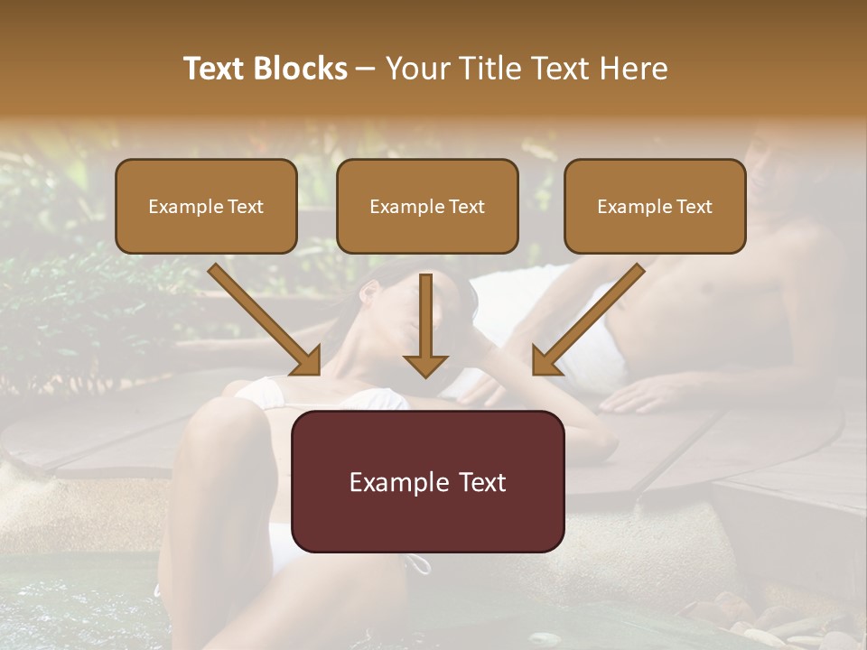A Young Attractive Couple Lying By A Jacuzzi In Tropical Setting PowerPoint Template