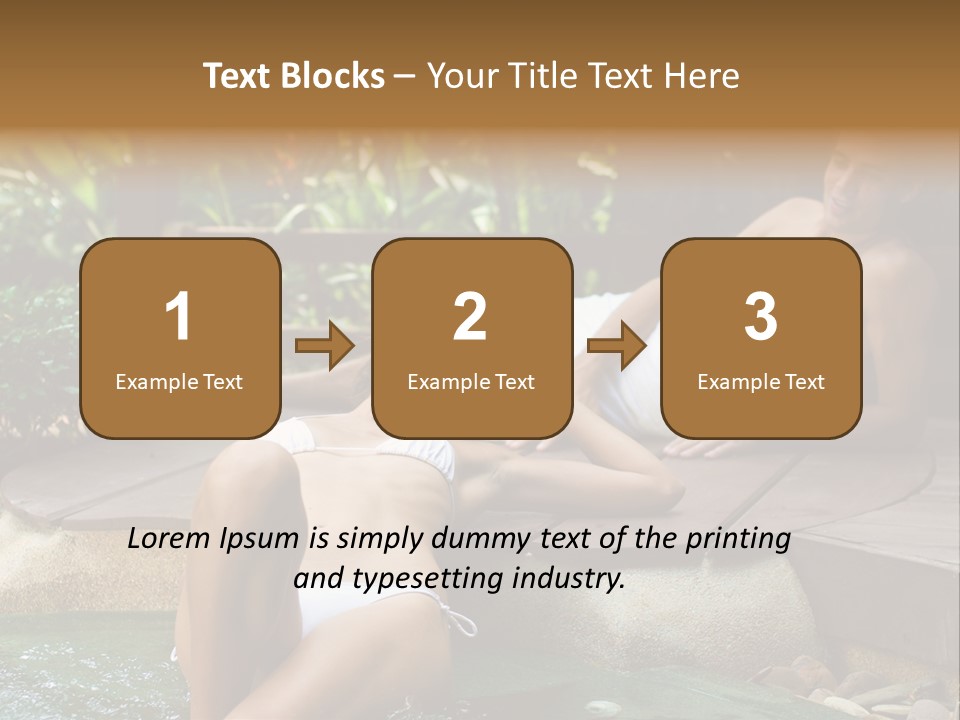 A Young Attractive Couple Lying By A Jacuzzi In Tropical Setting PowerPoint Template