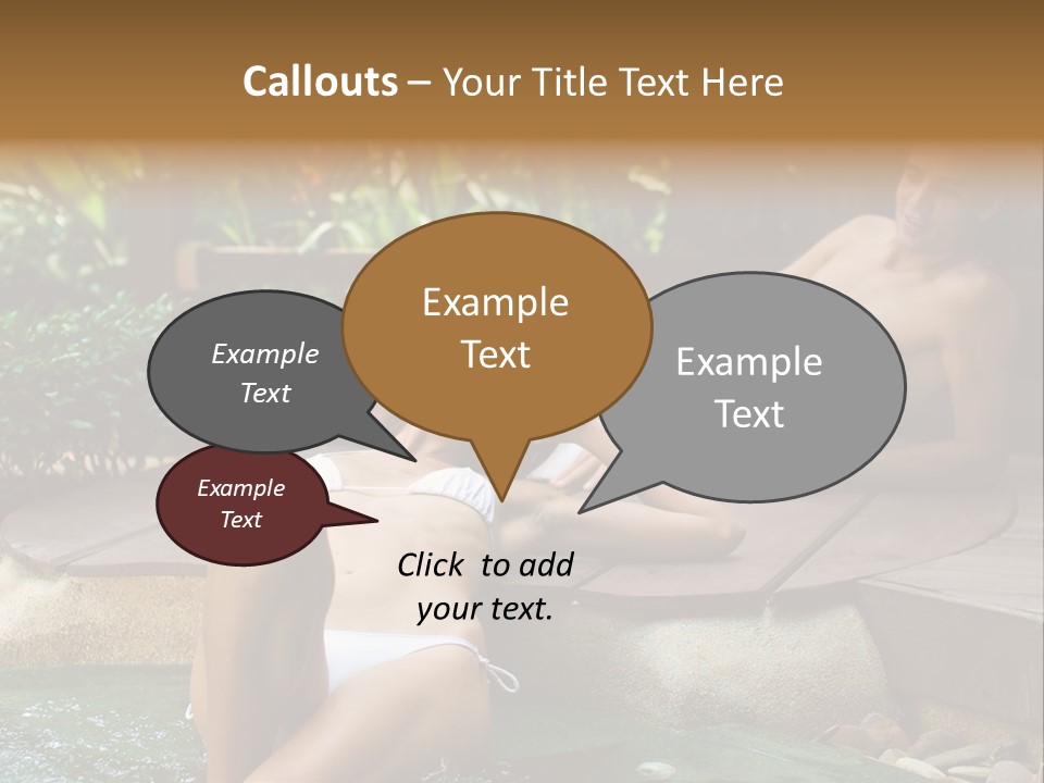 A Young Attractive Couple Lying By A Jacuzzi In Tropical Setting PowerPoint Template