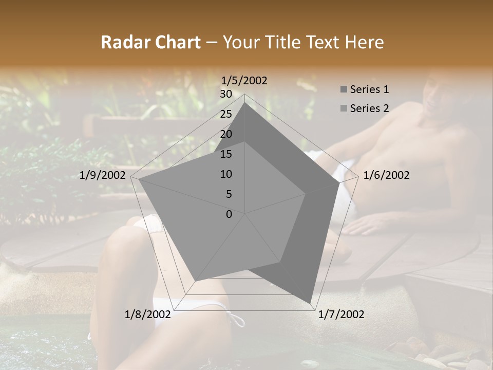 A Young Attractive Couple Lying By A Jacuzzi In Tropical Setting PowerPoint Template