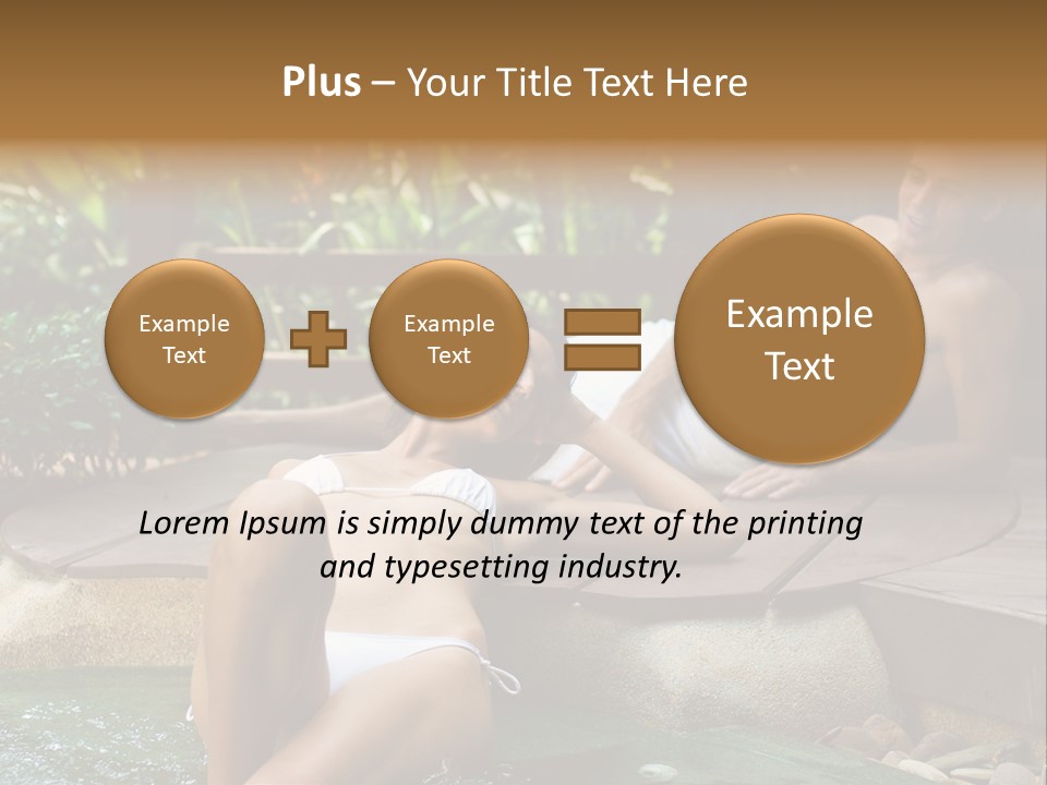 A Young Attractive Couple Lying By A Jacuzzi In Tropical Setting PowerPoint Template