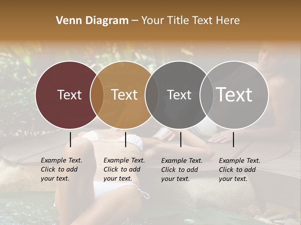 A Young Attractive Couple Lying By A Jacuzzi In Tropical Setting PowerPoint Template