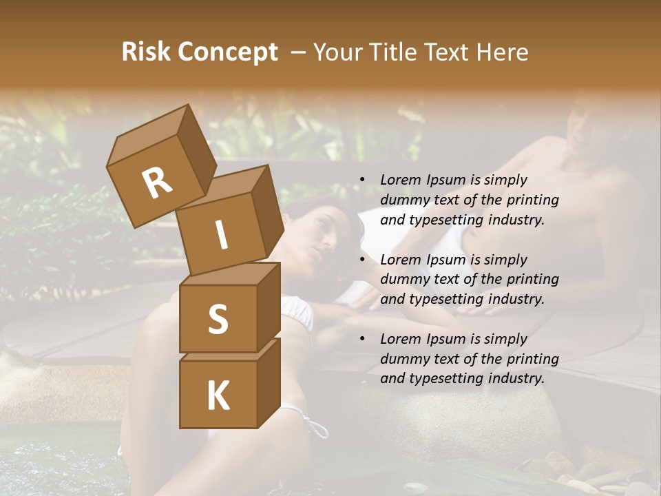 A Young Attractive Couple Lying By A Jacuzzi In Tropical Setting PowerPoint Template