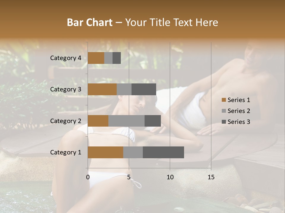 A Young Attractive Couple Lying By A Jacuzzi In Tropical Setting PowerPoint Template