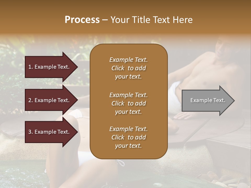 A Young Attractive Couple Lying By A Jacuzzi In Tropical Setting PowerPoint Template