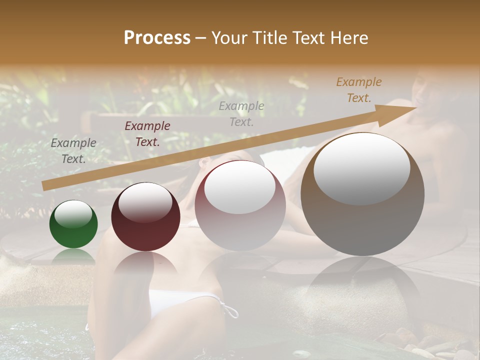 A Young Attractive Couple Lying By A Jacuzzi In Tropical Setting PowerPoint Template