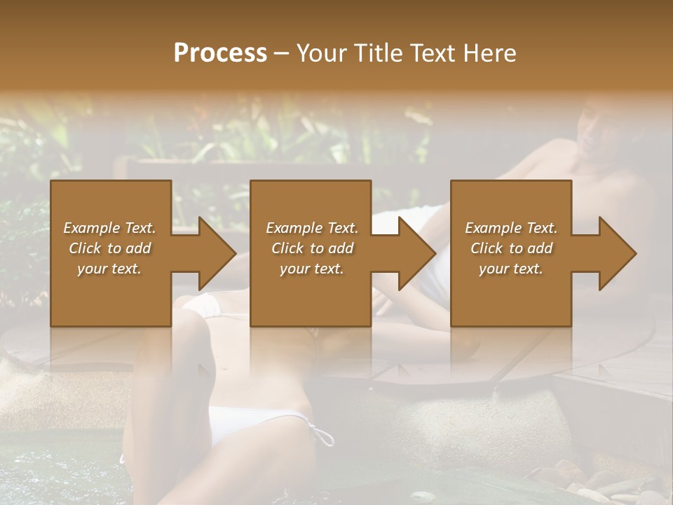 A Young Attractive Couple Lying By A Jacuzzi In Tropical Setting PowerPoint Template
