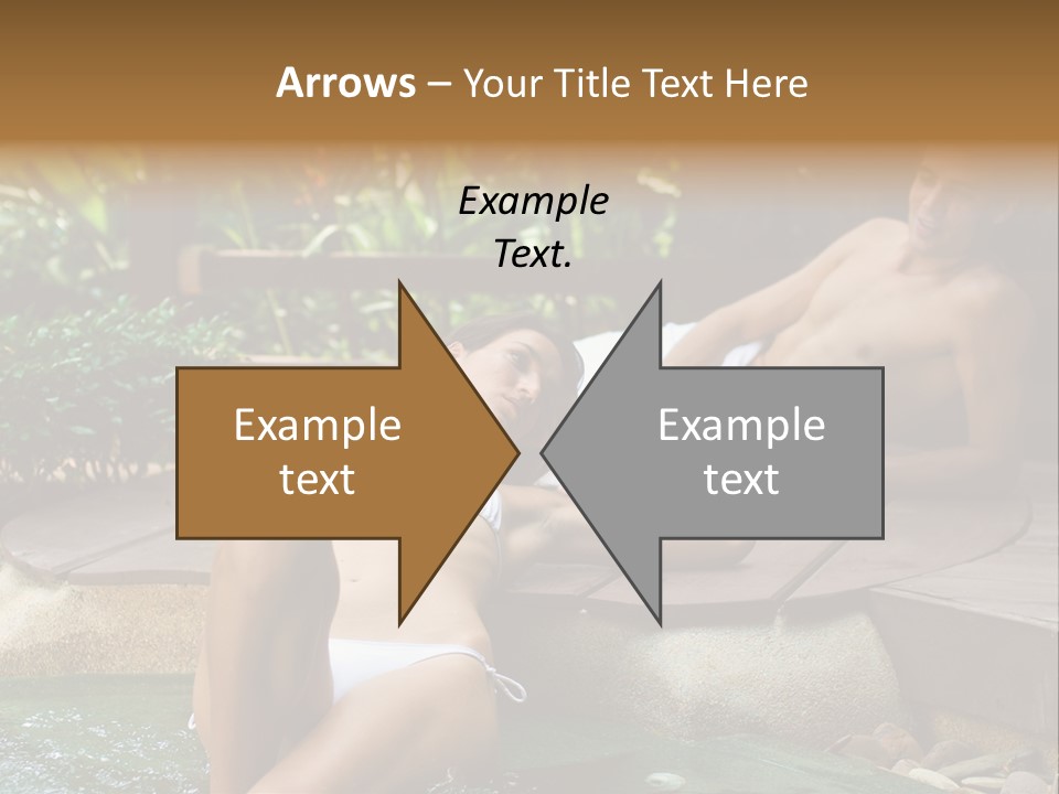 A Young Attractive Couple Lying By A Jacuzzi In Tropical Setting PowerPoint Template