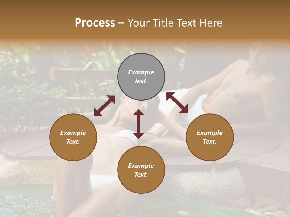 A Young Attractive Couple Lying By A Jacuzzi In Tropical Setting PowerPoint Template