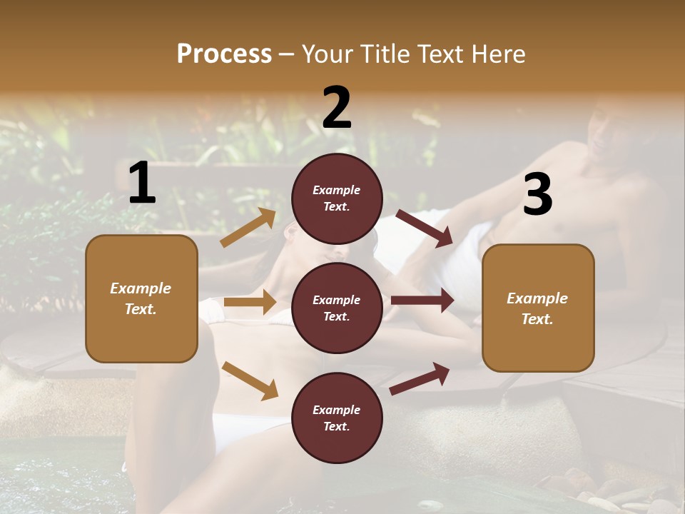 A Young Attractive Couple Lying By A Jacuzzi In Tropical Setting PowerPoint Template