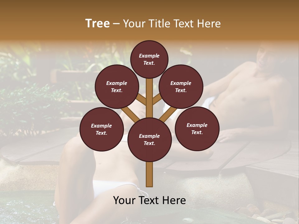 A Young Attractive Couple Lying By A Jacuzzi In Tropical Setting PowerPoint Template