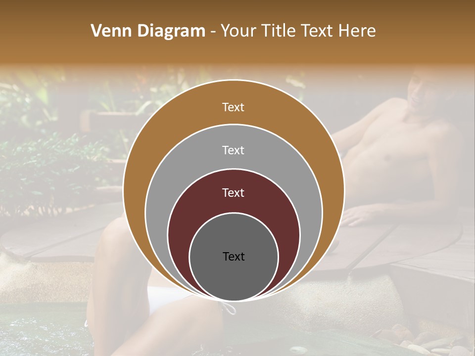A Young Attractive Couple Lying By A Jacuzzi In Tropical Setting PowerPoint Template