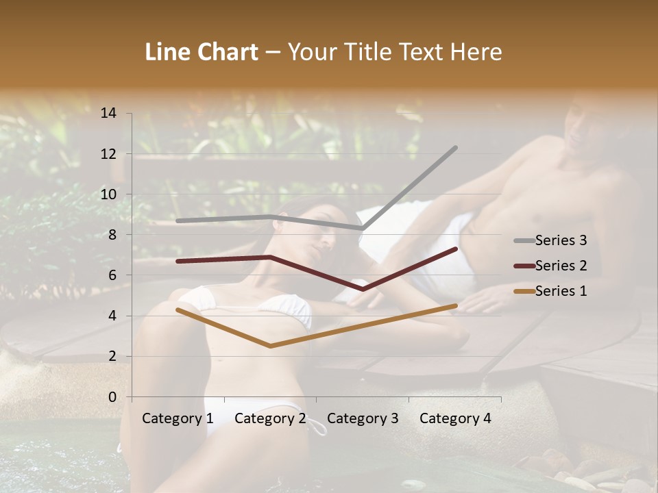 A Young Attractive Couple Lying By A Jacuzzi In Tropical Setting PowerPoint Template