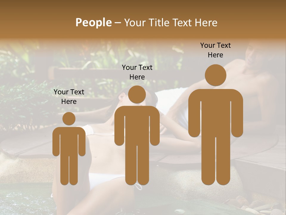 A Young Attractive Couple Lying By A Jacuzzi In Tropical Setting PowerPoint Template