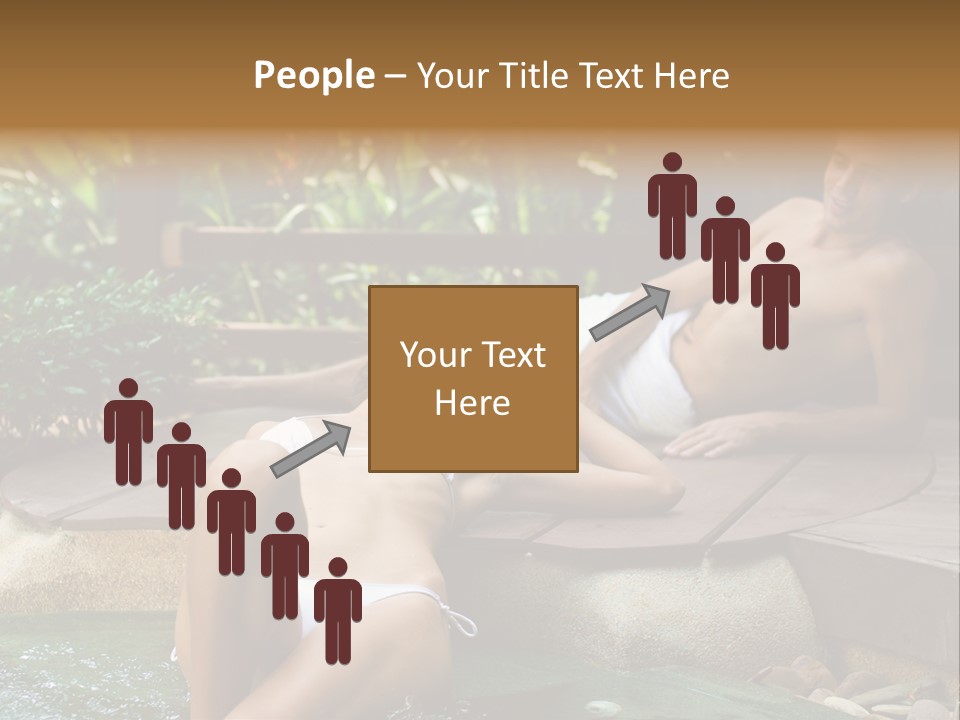 A Young Attractive Couple Lying By A Jacuzzi In Tropical Setting PowerPoint Template