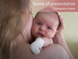 Mum Embraces The Small Son PowerPoint Template