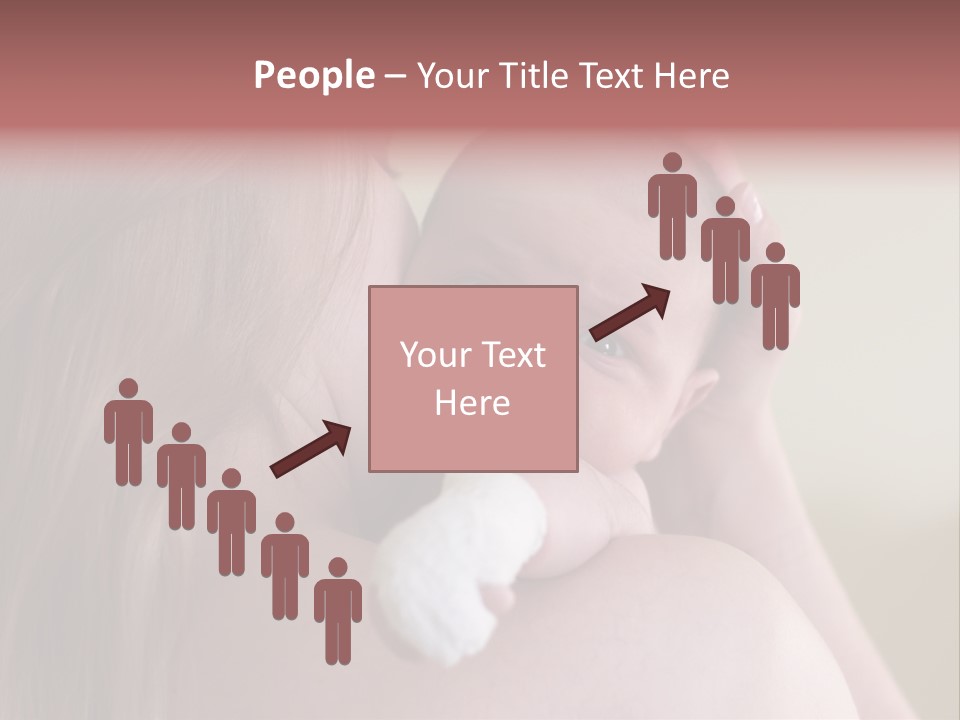 Mum Embraces The Small Son PowerPoint Template