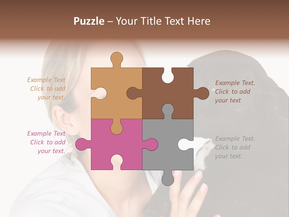 A Woman Kissing A Dog With Her Mouth Open PowerPoint Template