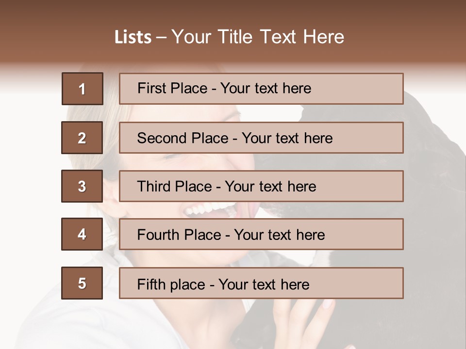 A Woman Kissing A Dog With Her Mouth Open PowerPoint Template