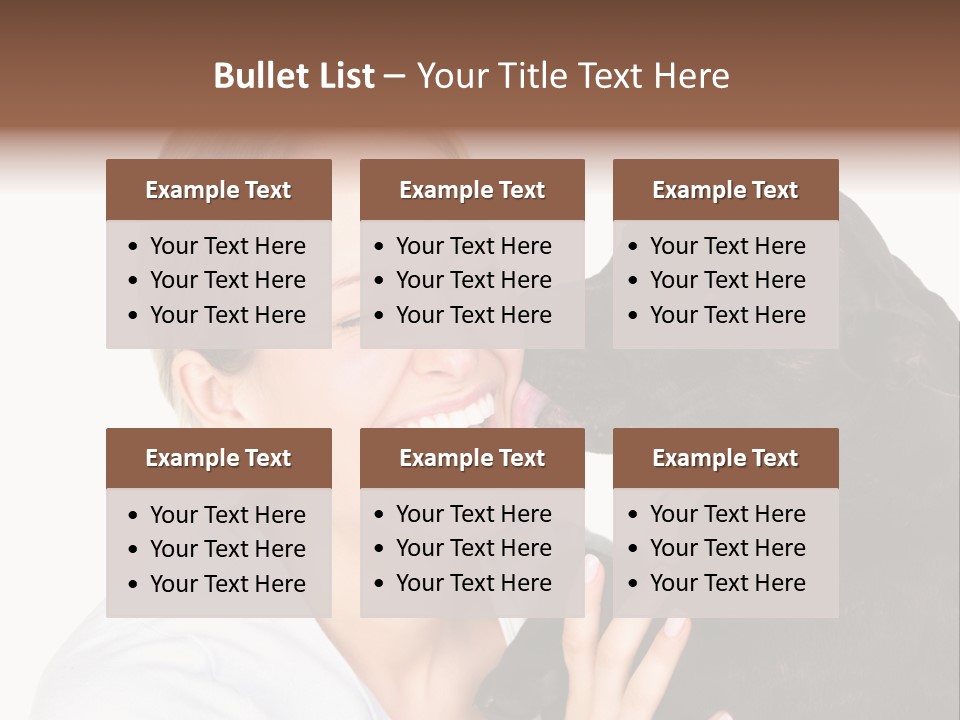 A Woman Kissing A Dog With Her Mouth Open PowerPoint Template