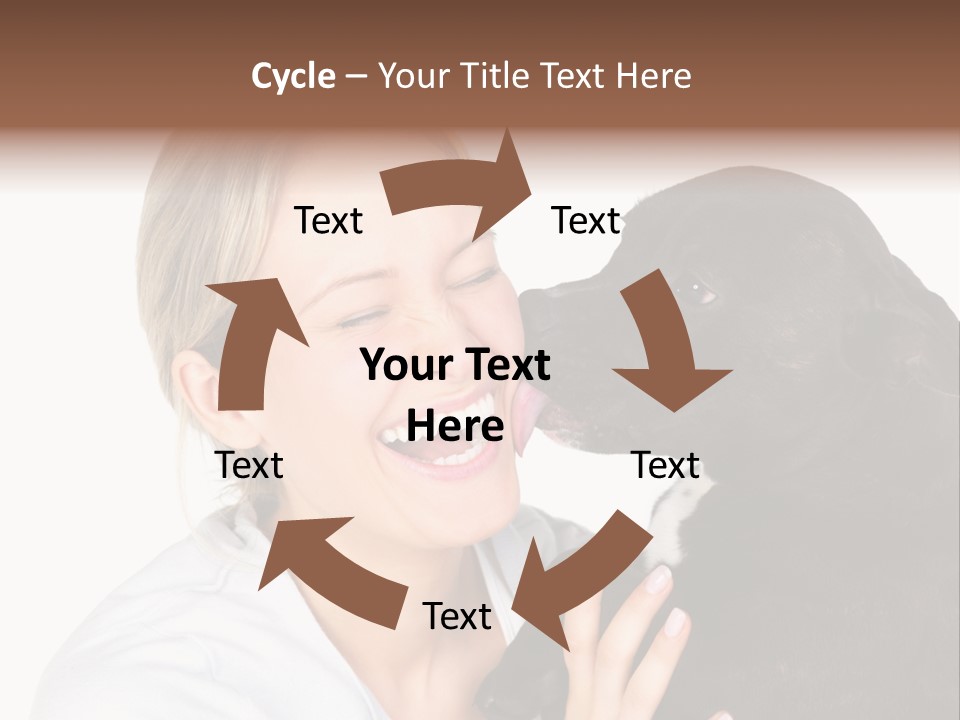 A Woman Kissing A Dog With Her Mouth Open PowerPoint Template