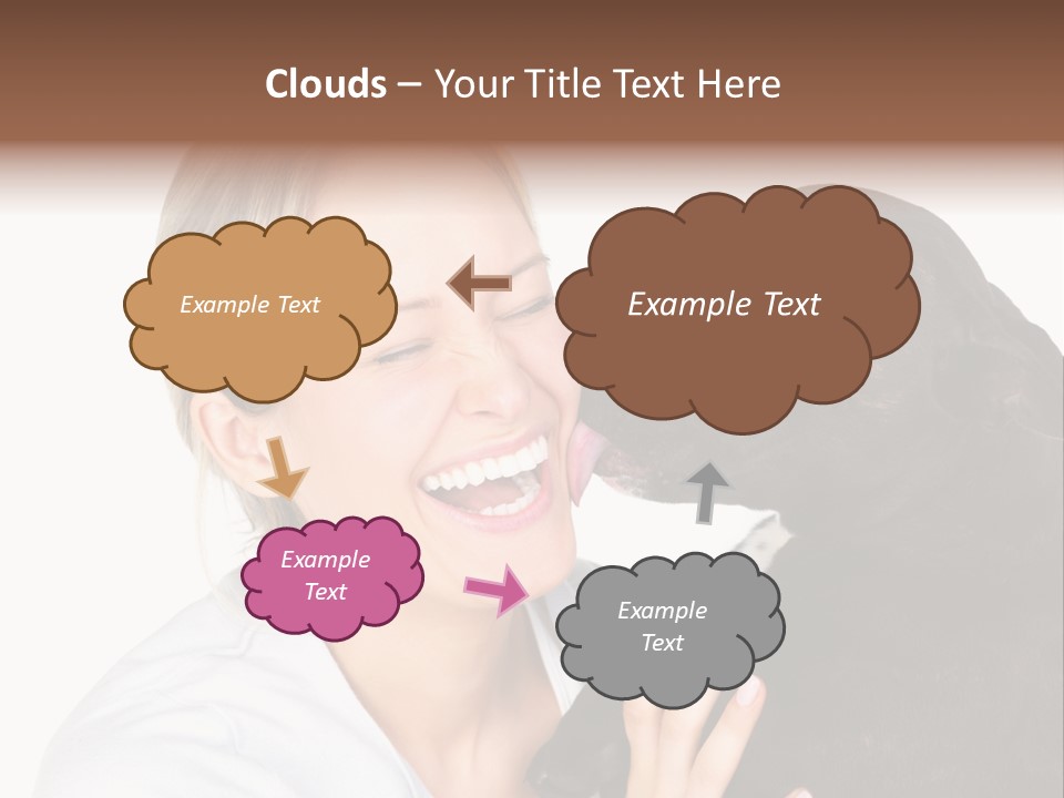 A Woman Kissing A Dog With Her Mouth Open PowerPoint Template