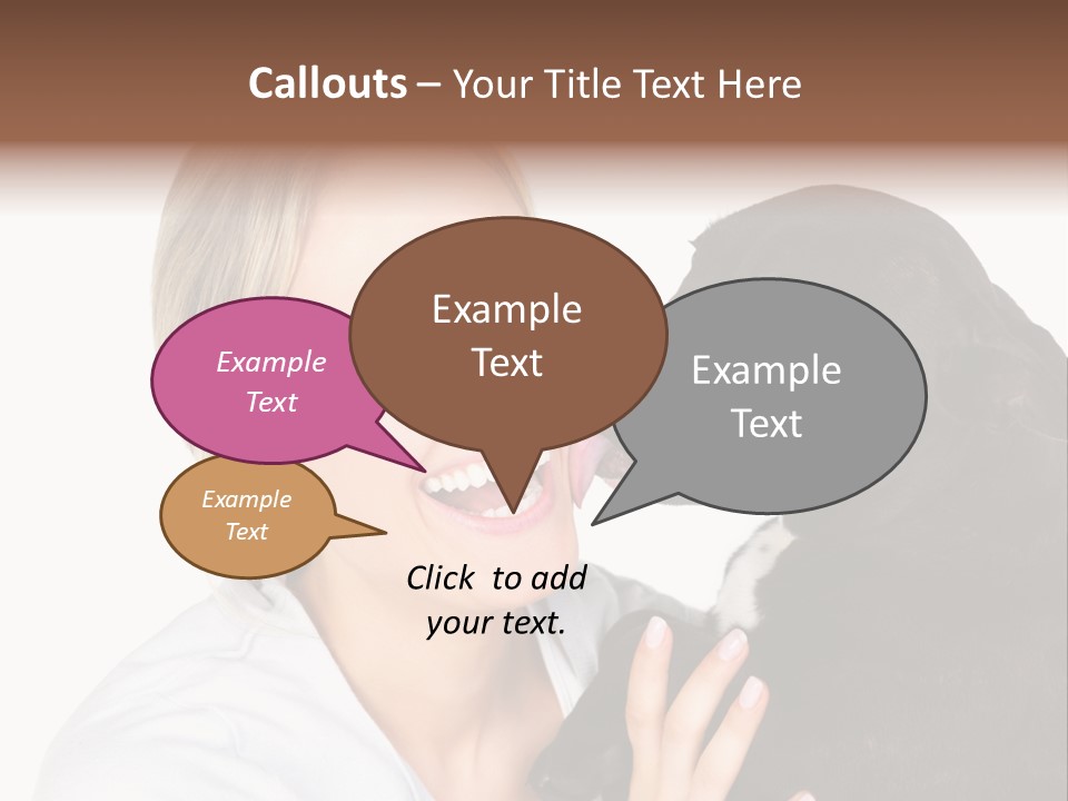 A Woman Kissing A Dog With Her Mouth Open PowerPoint Template