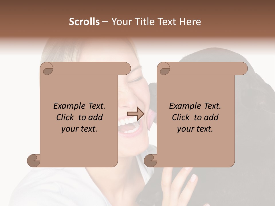 A Woman Kissing A Dog With Her Mouth Open PowerPoint Template